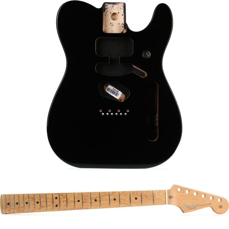 Fender Deluxe Series Telecaster Body and American Pro II Roasted Maple Stratocaster Neck Black