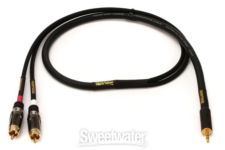 RCA Male Plugs Straight Connectors Mogami GOLD RCA-RCA-03 Mono Audio/Video Patch Cable Gold Contacts 3 Foot