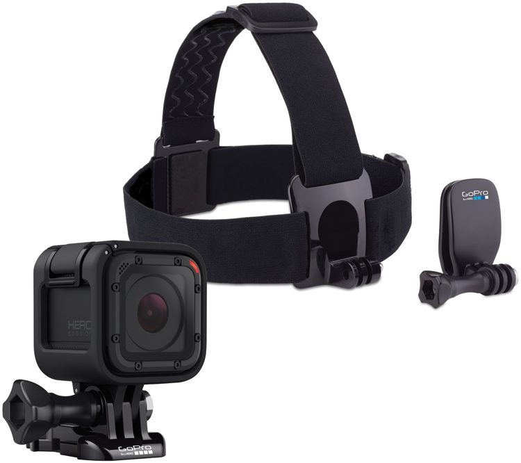 GoPro HERO Session and Head Strap + QuickClip Mount Bundle