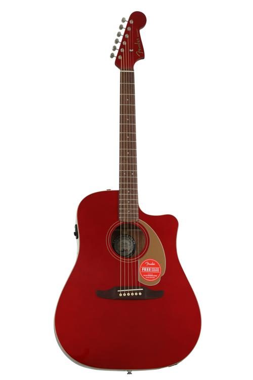 fender redondo player candy apple red