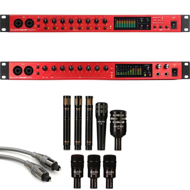 Focusrite Clarett+ 16 Pre DP7Plu Drum Recording Bundle