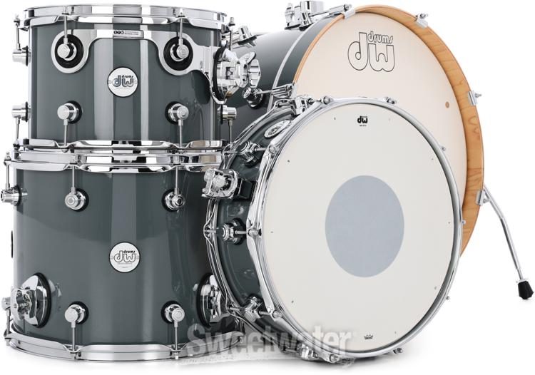 Dw Ddlg04sg Design Series Frequent Flyer 4 Piece Shell Pack With Snare Drum Steel Gray Sweetwater