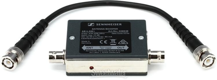 Sennheiser AB 4-AW+ Inline Antenna Booster, 470-558 MHz | Sweetwater