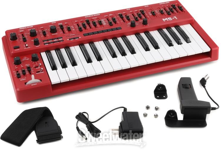 Behringer MS-1-RD Analog Synthesizer with Handgrip - Red | Sweetwater
