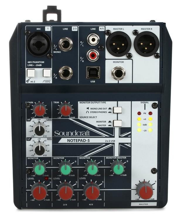 Soundcraft Notepad-5 Small Format Analog Mixer | Sweetwater