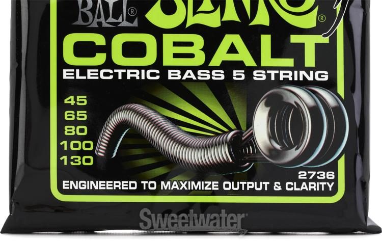 Ernie Ball 2736 Regular Slinky Cobalt Electric Bass Guitar Strings -  .045-.130 5-string