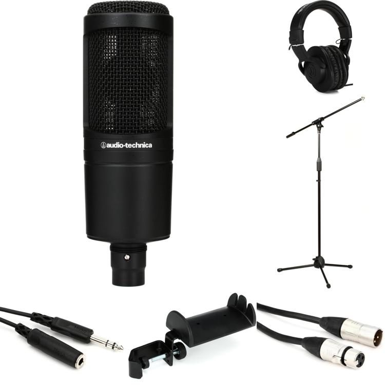 Audio-Technica AT2020 Vocalist Bundle with Headphones, Stand, and