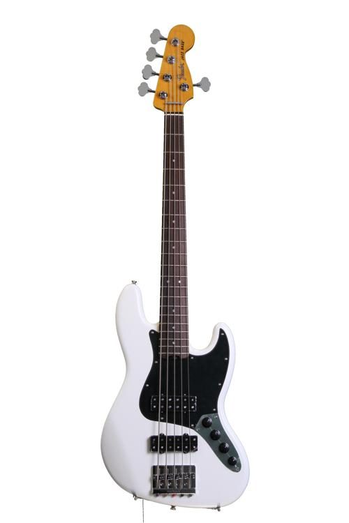 Fender Modern Player Jazz Bass V - Satin Olympic White | Sweetwater