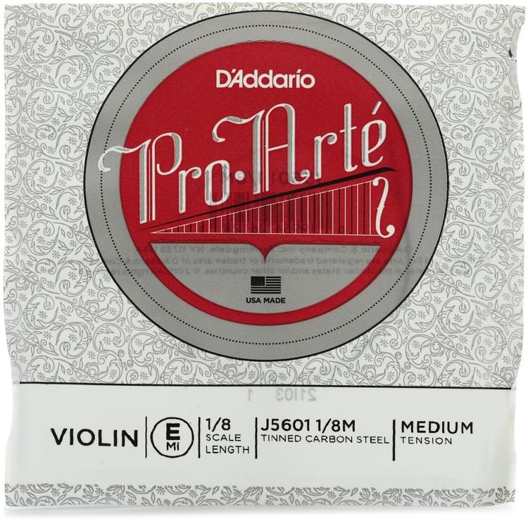 D'Addario J5601 ProArte Violin E String 1/8 Size, Medium Tension