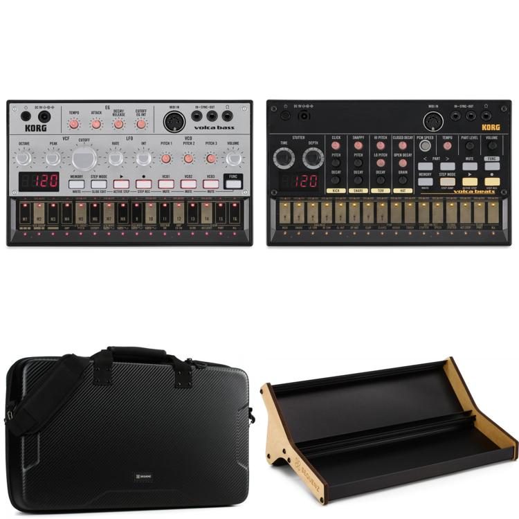 Korg Volca Bass and Volca Beats Bundle with Rack and Case