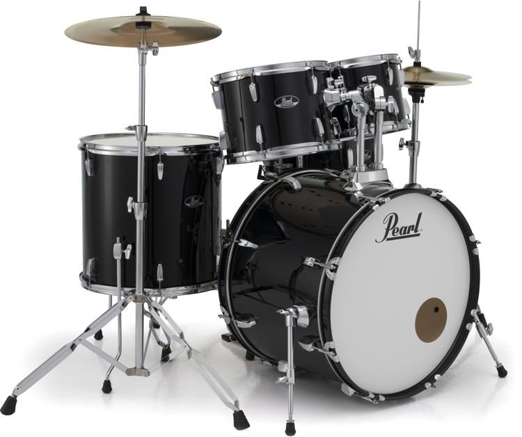 Pearl Roadshow RS525SC/C 5-piece Complete Drum Set with Cymbals - Jet Black