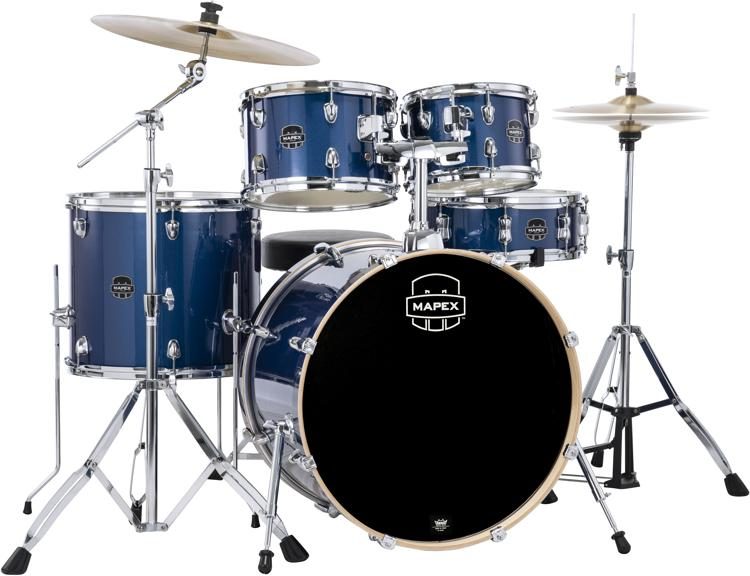 Mapex Venus 5-piece Rock Complete Drum Set - Blue Sky Sparkle | Sweetwater
