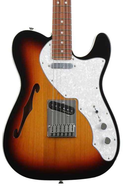 fender deluxe telecaster thinline 3 colour sunburst