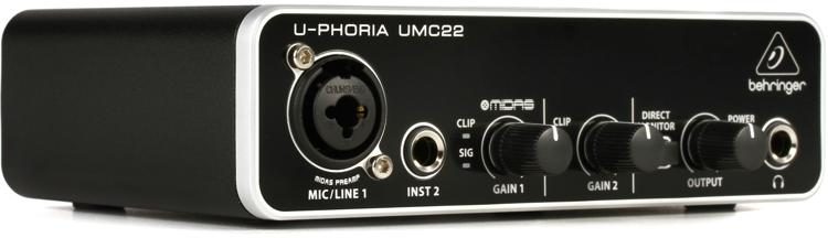 Behringer U Phoria Umc22 Usb Audio Interface Sweetwater