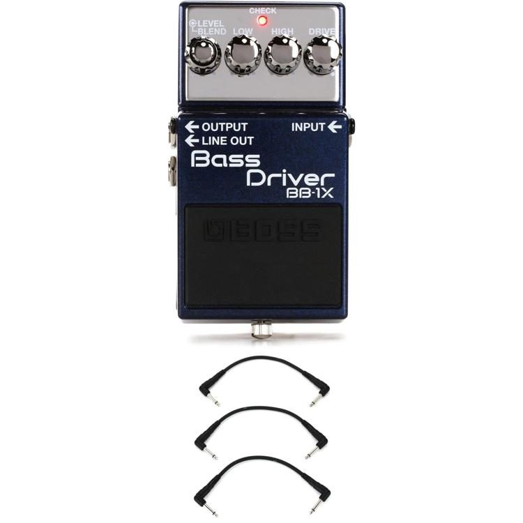 Boss BB-1X Bass Driver Pedal with 3 Patch Cables | Sweetwater