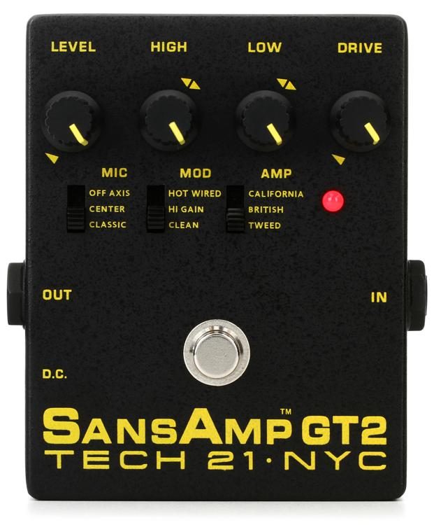 Tech 21 SansAmp GT2 Tube Amp Emulator Pedal | Sweetwater