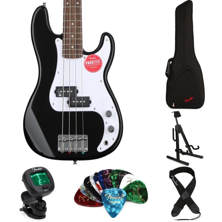 Squier Mini Precision Electric Bass Essentials Bundle - Black