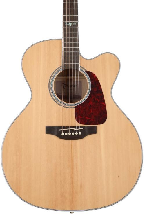 Takamine GJ72CE-NAT Jumbo Cutaway 6-String Acoustic Electric Guitar with Strap Cable Strings Picks and Hard Case 