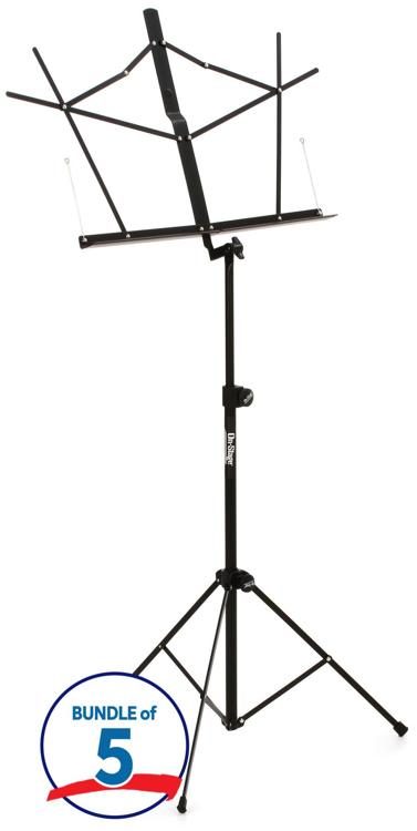 On Stage SM7122BB Compact Folding Music Stand With Bag 5 Pack   MusicStdLt 5Pk Large 