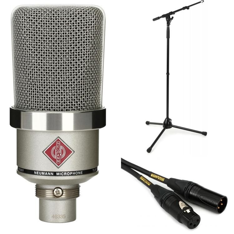 Fabricante a lo largo Usual Neumann TLM 102 Large-diaphragm Condenser Microphone Bundle with Stand and  Cable - Nickel | Sweetwater