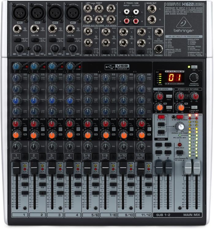 Behringer Xenyx X1622USB Mixer with USB and Effects | Sweetwater