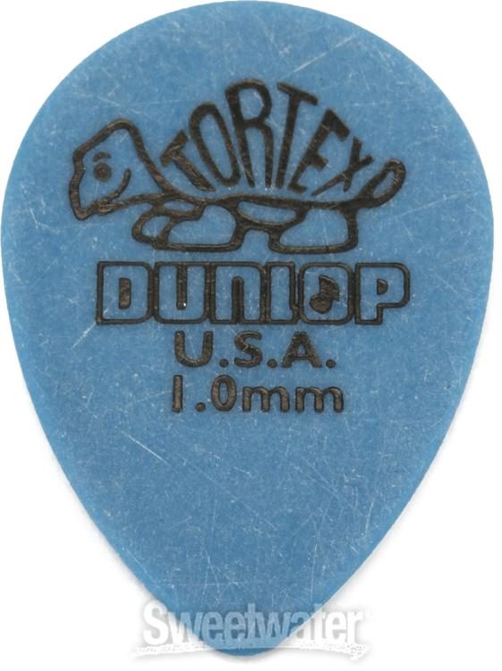 Dunlop Tortex Small Teardrop Guitar Picks - 1.0mm Blue (36-pack) |  Sweetwater