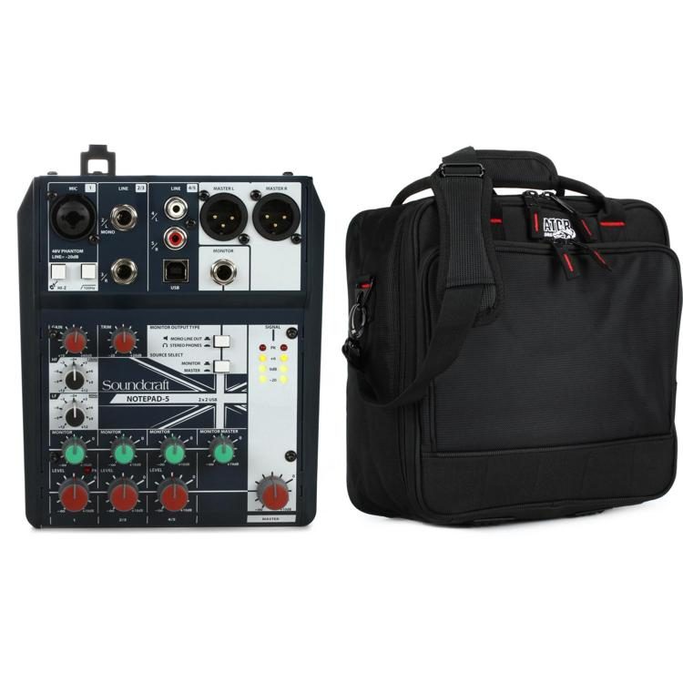 Soundcraft Notepad-5 Small Format Analog Mixer and Bag Bundle