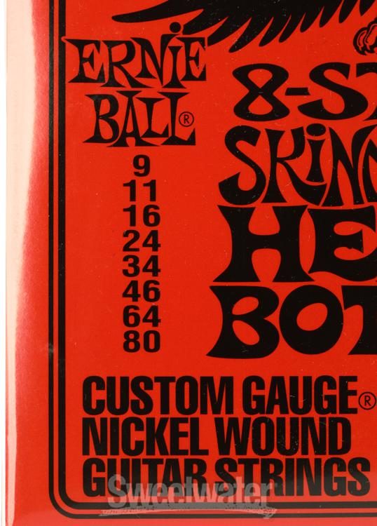 EB2624 09-80 8-string Skinny Top Heavy Bottom Nickel Plated Ernie Ball 