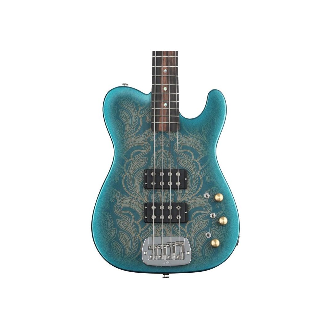 G&L Custom Shop ASAT Bass Guitar - Paisley Pattern/Emerald Blue