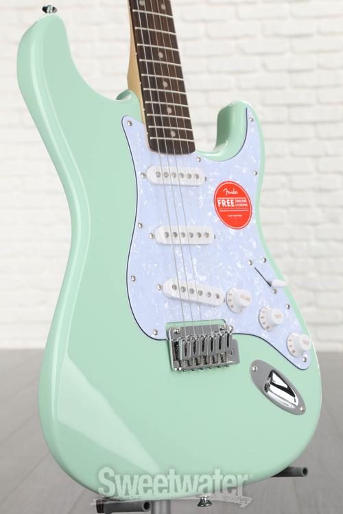 Squier Affinity Series Stratocaster - Surf Green with White Pearloid  Pickguard, Sweetwater Exclusive in the USA