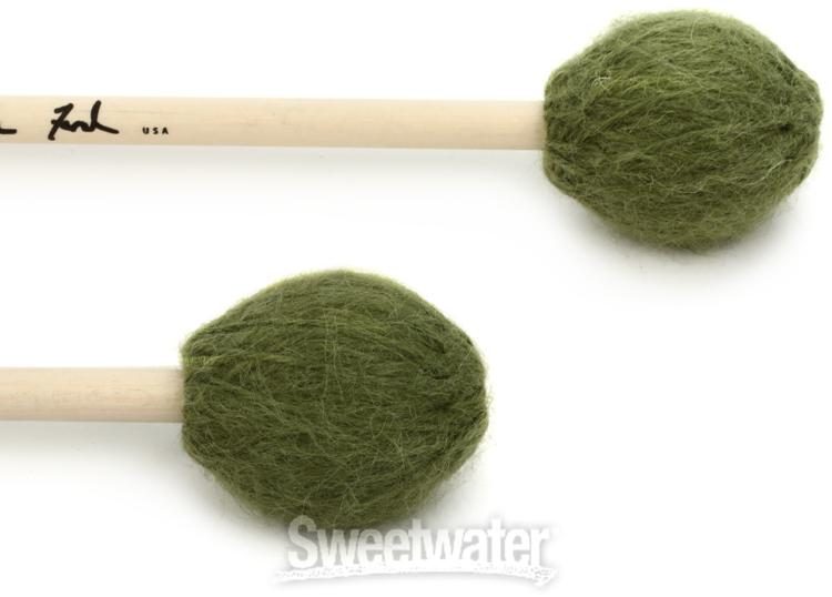 Innovative Percussion IP813 Mark Ford Strong Legato Medium-hard Marimba  Mallets - Green Yarn - Birch