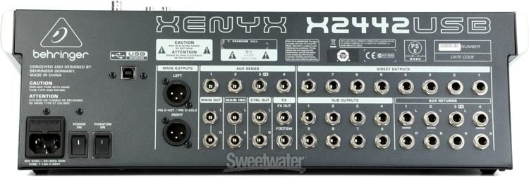 BEHRINGER XENYX X2442-USB MIXER PASSIVO 24 INGRESSI EFFETTI 24 BIT