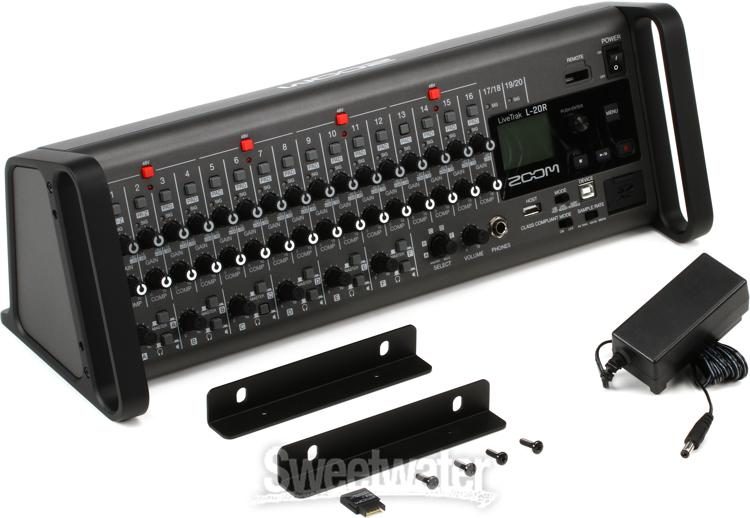 Zoom LiveTrak L-20R 20-channel Remote-controlled Digital Mixer 