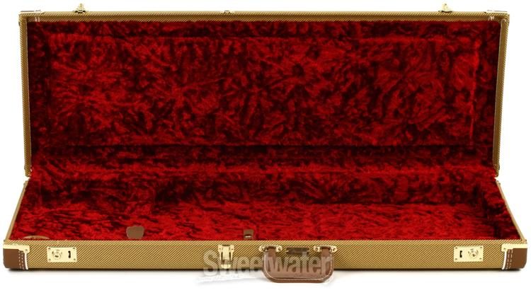 Fender G&G Deluxe Hardshell Case for Stratocaster / Telecaster - Tweed with  Red Poodle Plush Interior