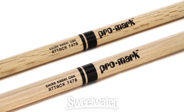 Promark Classic Attack Drumsticks Shira Kashi Oak 747B Wood