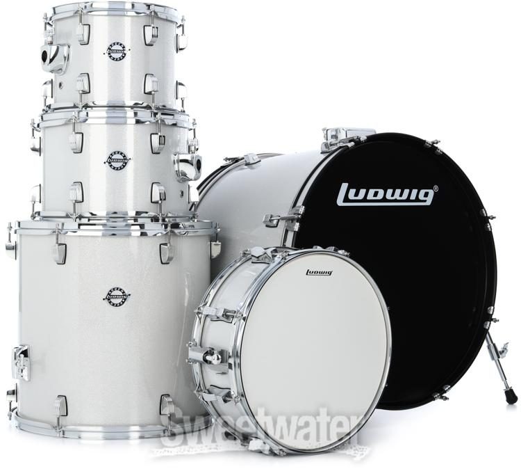 Ludwig Accent 5-piece Complete Drum Set with 22 inch Bass Drum and