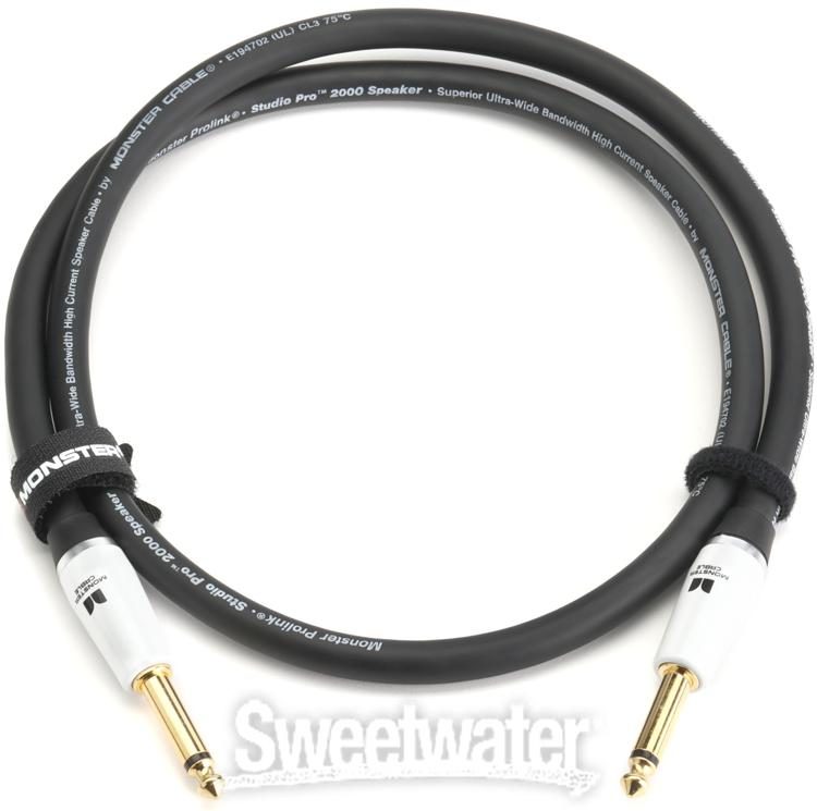 Monster Prolink Studio Pro 2000 1/4 inch TS to 1/4 inch TS Speaker Cable  foot Sweetwater