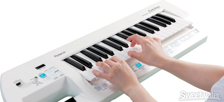 Roland Lucina AX-09 37-Key Keytar Synthesizer - Pearl White 