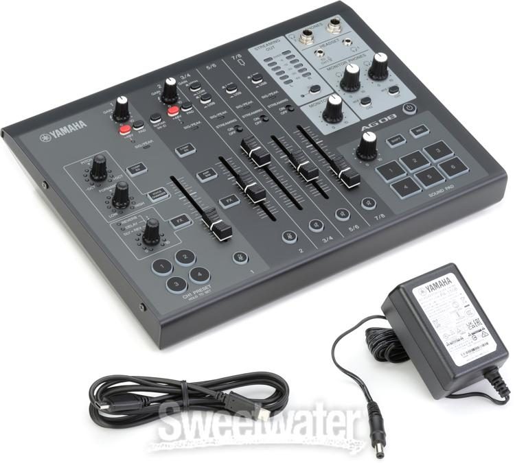 Yamaha AG08 8-channel Mixer/USB Interface for Mac/PC Black Sweetwater