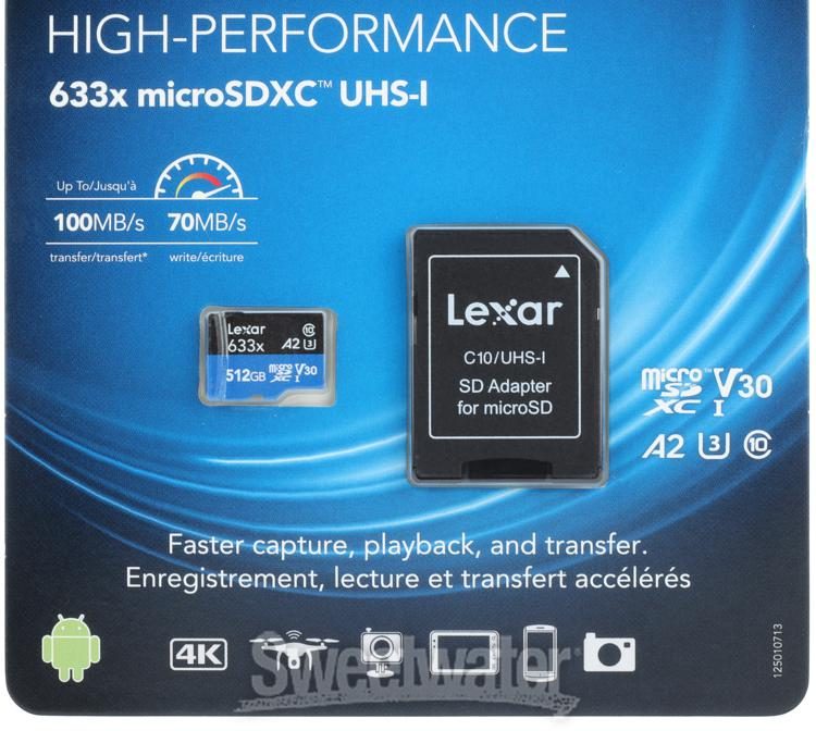 Lexar High-performance MicroSDXC Card - 512GB, Class 10, UHS-I