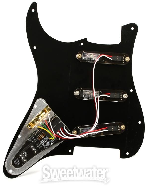 EMG RA-5 Pro Retro Active Strat Style Pre-wired Pickguard S/S/S - Black