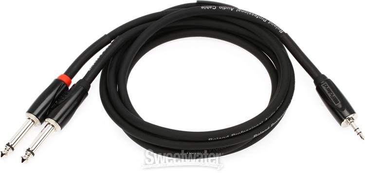 Roland RCC-5-3528V2 Black Series 3.5mm TRS Male to Dual 1/4-inch TS Male -  5 foot