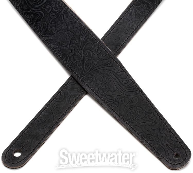 LM Products Tooled Leather Guitar Strap - Slate | Sweetwater