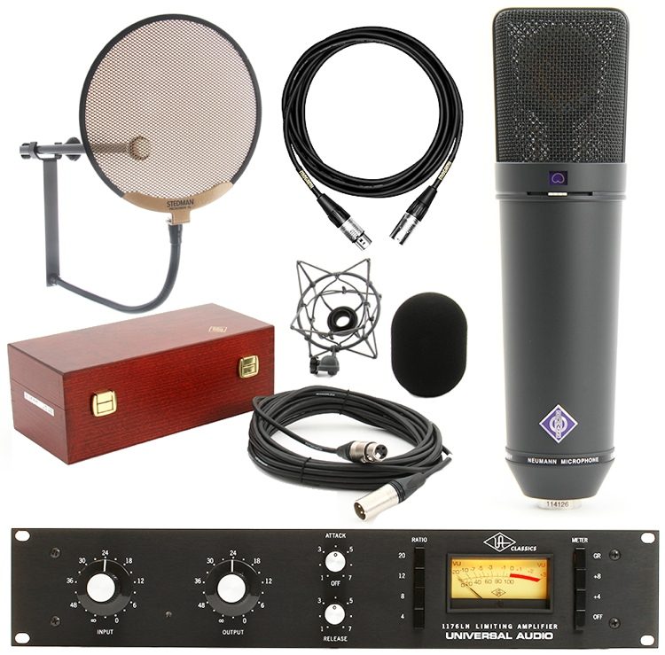 Neumann U 87 Microphone Set with Universal Audio 1176 (Matte