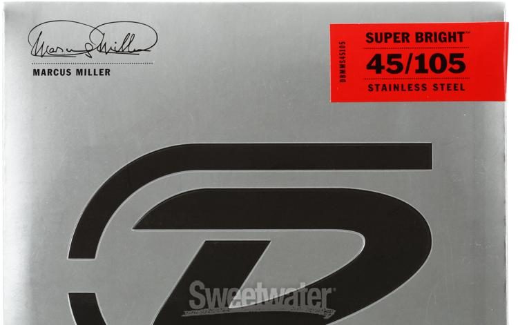 Dunlop DBMMS45105 Marcus Miller Super Bright Bass Guitar Strings -  .045-.105 Medium 4-string