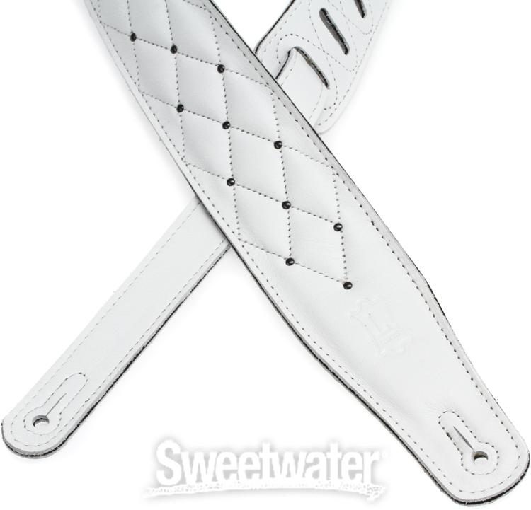 Levy's MG26DS Garment Leather Guitar Strap - White/Silver