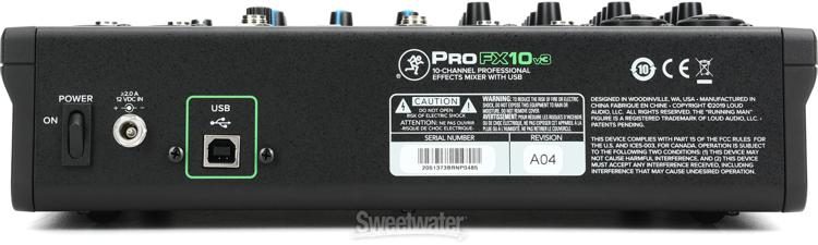 Mackie ProFX10v3 10-channel Mixer with USB and Effects Sweetwater