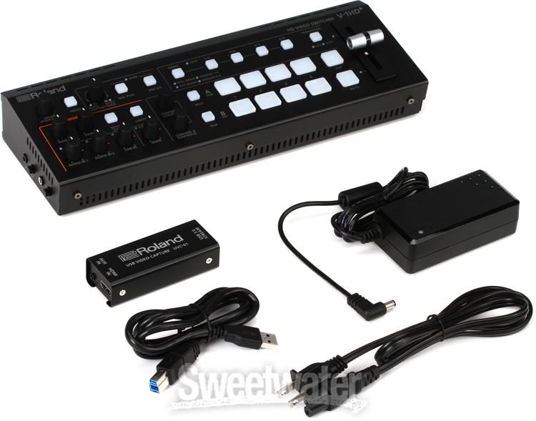 Roland V-1HD+ STR 4-channel HD Video Switcher Livestreaming Bundle