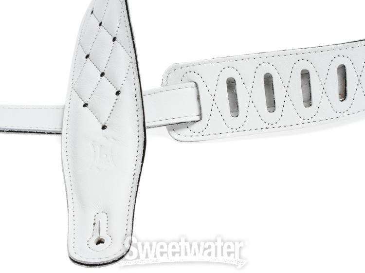 Levy's MG26DS Garment Leather Guitar Strap - White/Silver