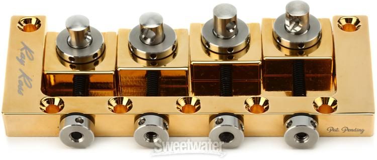 Ray Ross RRB4G Ray Ross Saddle-less 4-string Bass Bridge - Gold